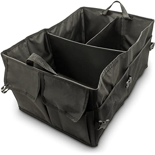 iGadgitz U6866 Car Boot Organiser Polyester Boot Tidy Organiser (52 x 37 x 25.5cm) for Car, MPV, Mini Van, Vans and SUVs - Store Car, Home, Personal and Travel Accessories - Black