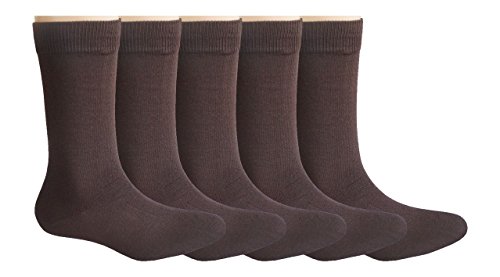 Image of Footmate School Uniform Cotton Socks (Brown) - For Boys Girls Children Kid's - Calf Length - Sweat Absorbent Odour Free and Durable for Multiple Washes Socks - (5 Pair Pack)
