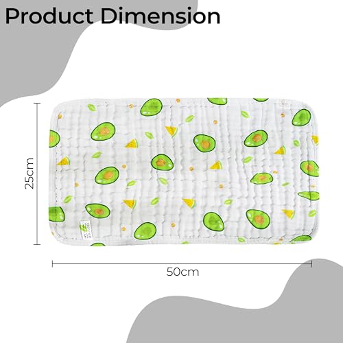 Image of BEMBIKA Baby Burp Cloths for Boys Girls Baby Muslin Burping Cloth Unisex Baby Essentials for Newborn Infants - Green Avocado