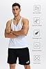 Men's Stringer Tank Top Bodybuilding Workout Gym Vest Sleeveless Shirt Y-Back Dry Fit Training Muscule Cut T-Shirt White 2XL #4