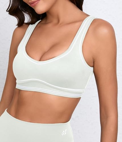 Image of Move With You Women Sweetheart Padded Sports Bra- Workout Fitness Square Neck Low Back Yoga Bra