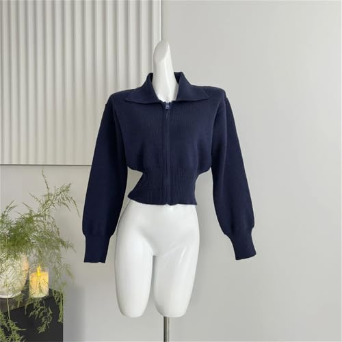 Womens Crop Sweater Vintage Elegant Pullover with Zippers Cropped Zip Top Ladies Zipper Cardigan4