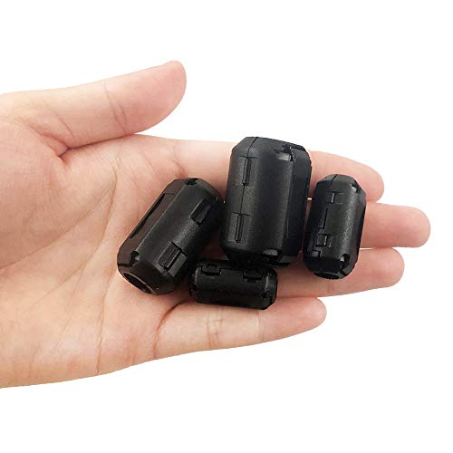 (Pack Of 20Pcs) Clip-On Ferrite Ring Core Rfi Emi Noise Suppressor Cable Clip For 3Mm/ 5Mm/ 7Mm/ 9Mm/ 13Mm Diameter Cable, Black #TOP1