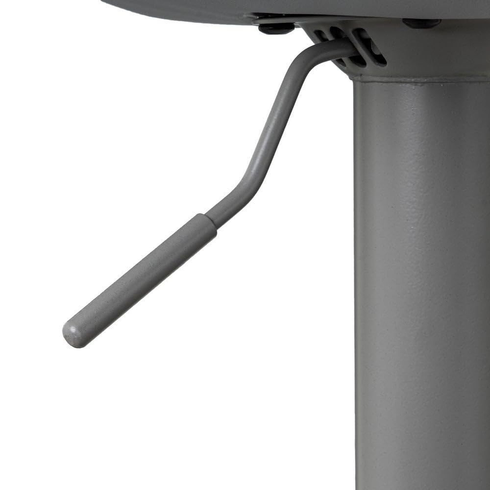 LOLAhome Taburete Alto de Cocina Regulable en Altura Gris con Respaldo Alto | Asiento acolchado y tapizado en poliel. Respaldo alto rígido. Altura ajustable de 83 a 104 cm. Resiste hasta 120 kg