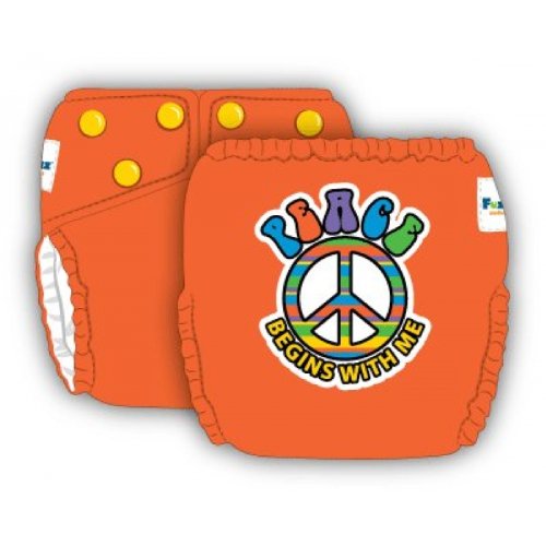 FuzziBunz-Diaper-Talk-Elite-One-Size-Diaper-Peace-Kumquat