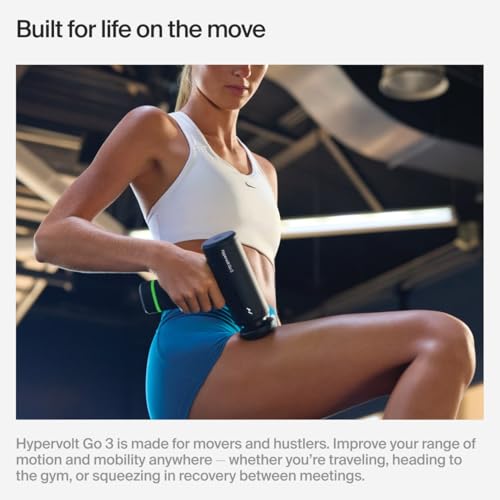 Image of Hyperice Hypervolt Go 3 - Compact Handheld Percussion Massage Gun with QuietGlide Technology | 3 Speeds, Portable Lightweight Design | Helps Relieve Muscle Soreness and Improve Recovery