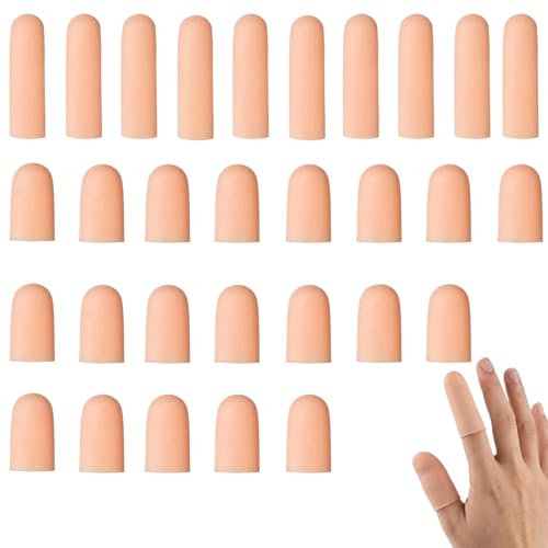 30 Finger Protectors Thumb Guard and Finger Cots for Wound Protection Two Sizes Included for Finger Injuries and Skin Conditions 20 Units 2x4cm and 10 Units 1.5x4.8cm