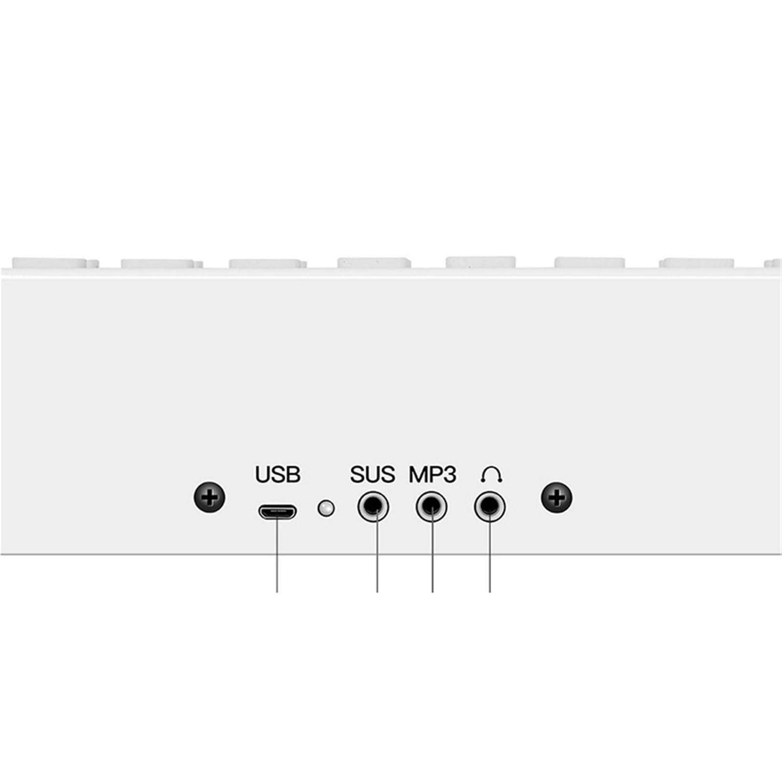 Tastiera Digitale Per Principianti Pianoforte Elettronico Pieghevole Portatile 88 Tasti Pianoforte Elettronico Pianoforte Elettronico A Mano Tastiera MIDI Bluetooth(White)