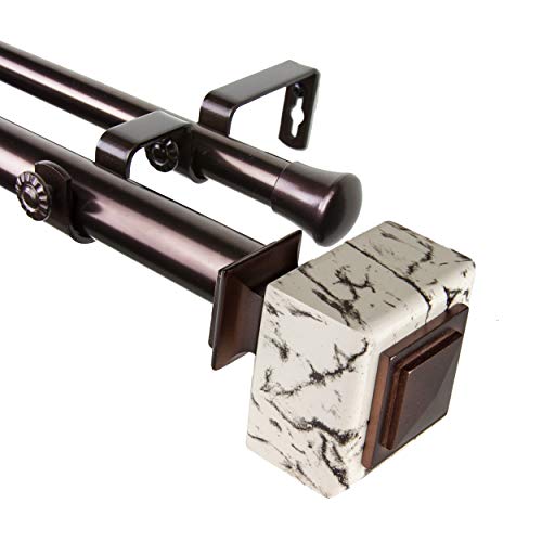 Rod Desyne 1" Will Double Curtain Rod, 28-48 inch, Bronze