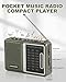 FM AM SW Transistor Radio with Rechargeable Battery, Portable Pocket Radio with MP3 Music Player, Mini Battery Operated Shortwave Emergency Tool, Type C Charging & Headphone Jack(Music Player Version)