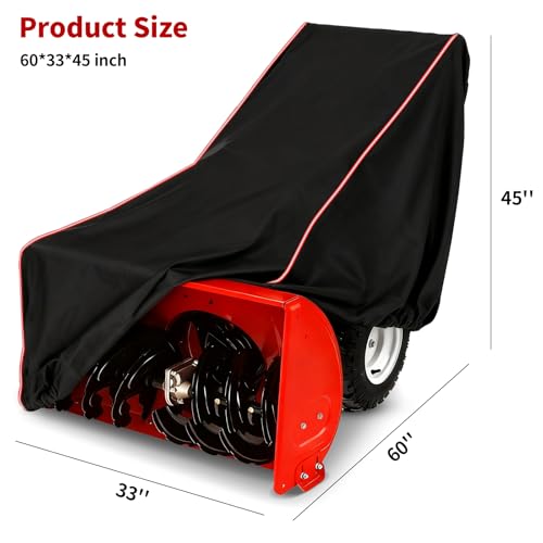 AUTOLION Snow Blower Cover, Heavy Duty 600D Oxford Fabric, Bottom Elastic Band and Reflective Strips on Both Sides, Universal Snowblower All-Weather Outdoor Waterproof Snow Protection Cover (Black) by AUTOLION - Image 8