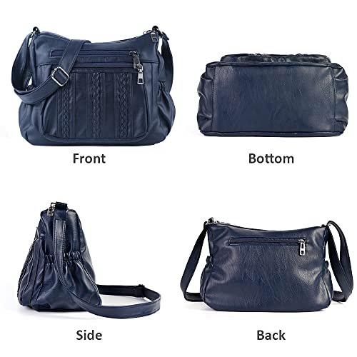 Image of ELDA Purses for Women Pocketbooks Soft PU Leather Ladies Crossbody Purse Multi Pocket Shoulder Bag