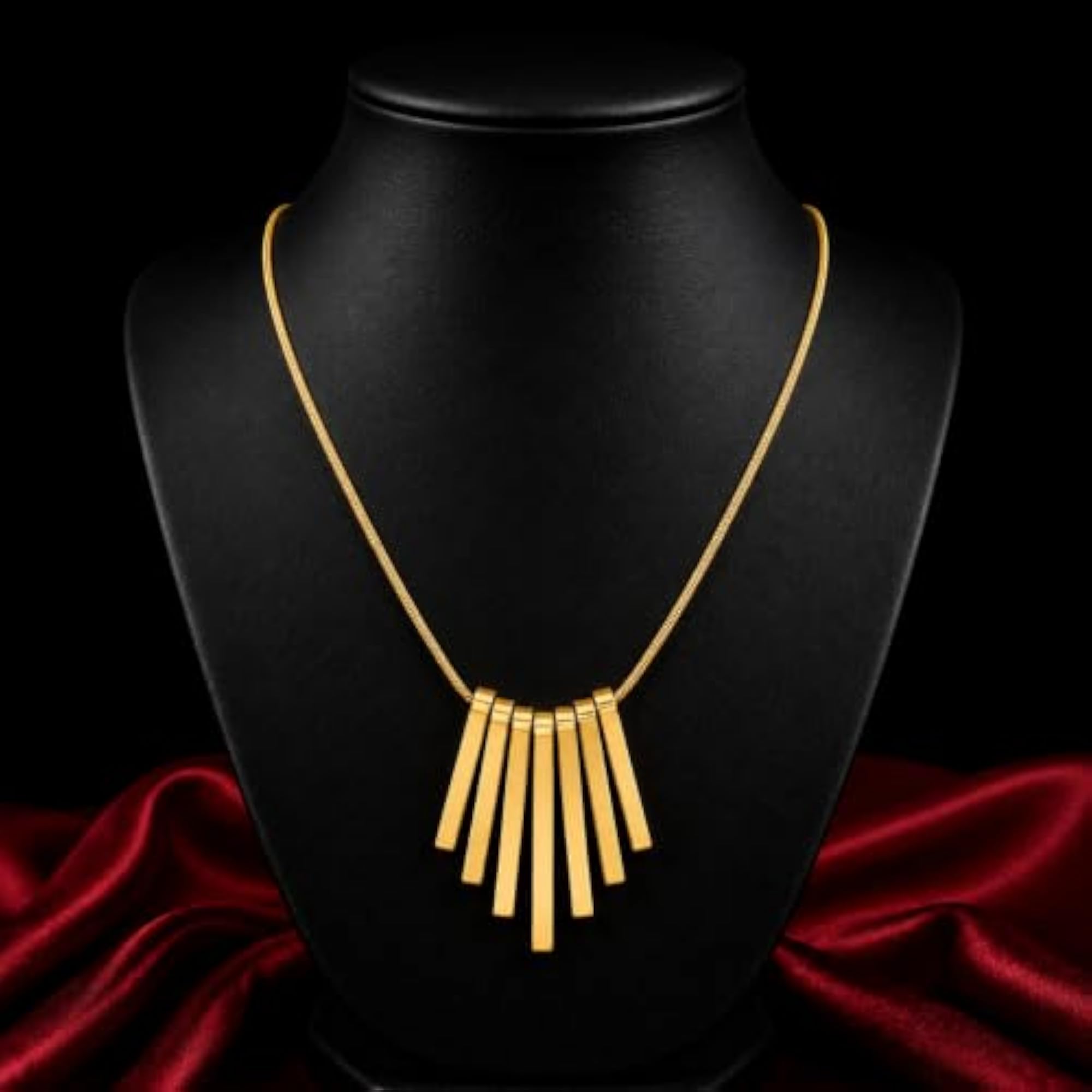 18K Cascade Necklace for Women and Girls, Elegant Design