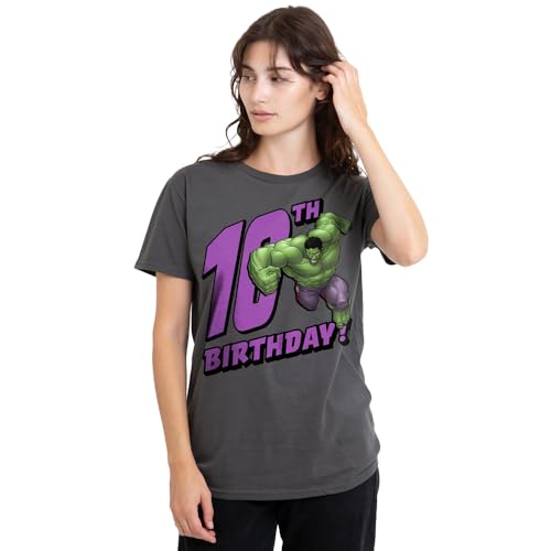 T-shirt Hulk Marvel femme anthracite L pour un anniversaire de 10 ans