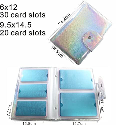 FingerAngel 50 Slots Image Stamper Plate Collection Nail Art Stamp Plate Stamping Plates Cases Stamp Nail Template Organzier for 6.0x12.0cm and 9.5X14.5CM Nail Art Plates (Laser Silver) - Image 2