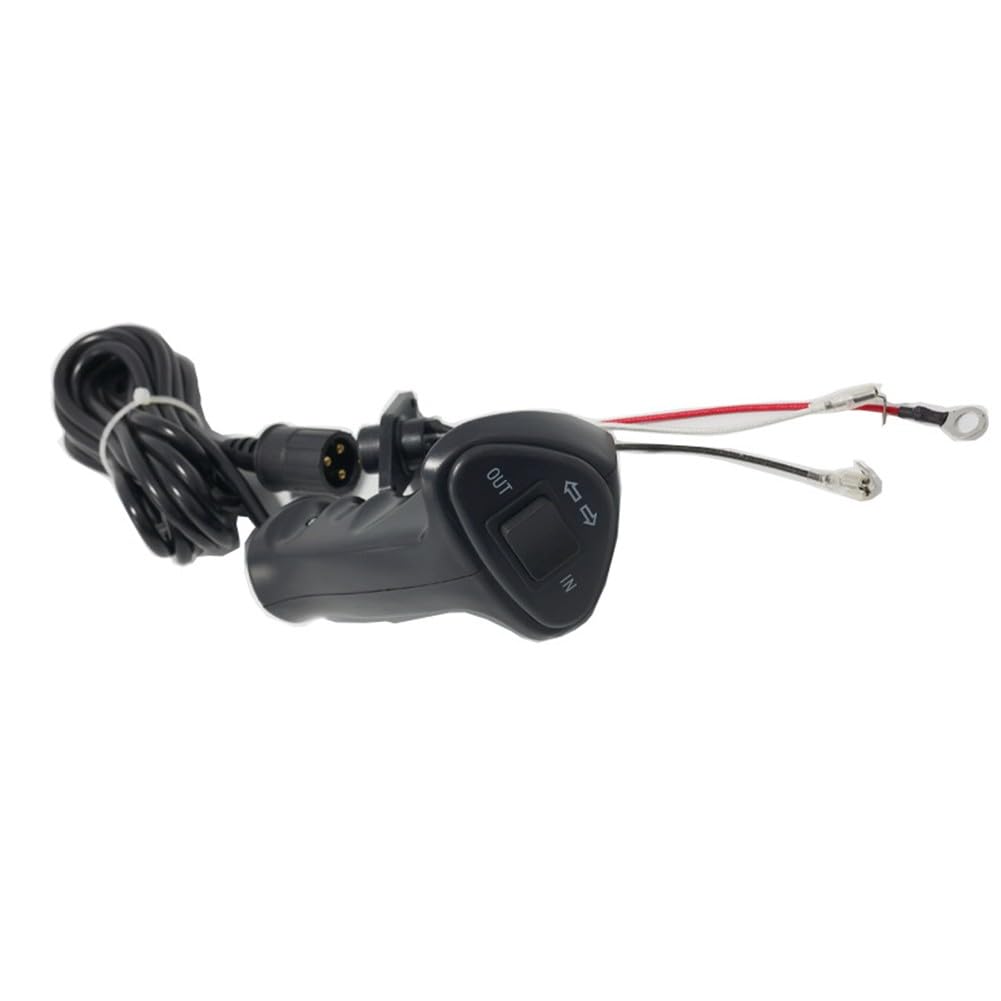 Lecreatekit Telecomando per verricello elettrico a 3 pin, 12 V-48 V, 500 A, con cavo da 300 cm, per auto fuoristrada e maniglia di ricambio