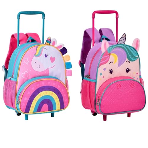Mochila de Rodinha Creche Infantil Unicórnio