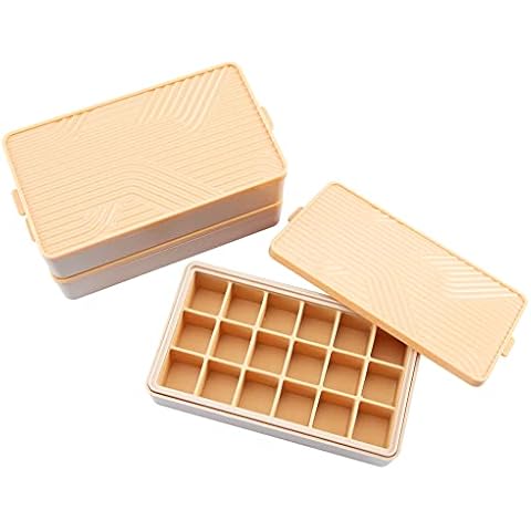 MOLFUJ 3 Pack Orange Silicone Ice Cube Tray, 54-Small Cube Ice Trays for Freezer With Lid, Flexible Rubber Easy Release Ice Cube Trays Ice Molds for Party Cocktails and Drinks, Coffee Ice Cover