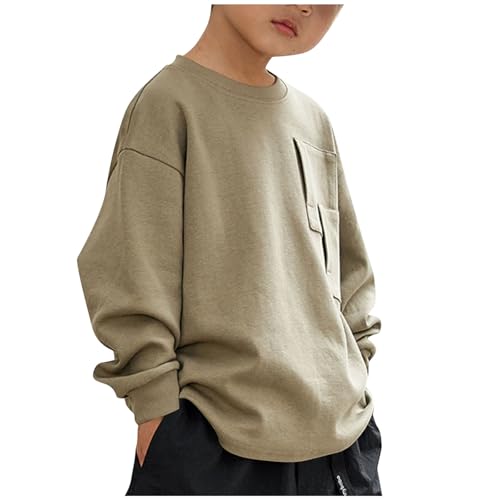 Boys Lightweight Sweatshirt Kids Fall Fashion Crewneck Long Sleeve Sweatshirts Casual Loose Comfy Pullover