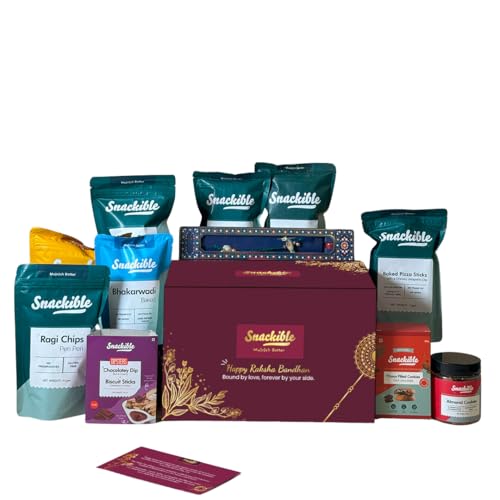 Image of Snackible Premium Diwali Gift Hamper | Box of 14 Healthy Snacks | Gift Box with Healthy Mithai, Nuts, Wiselife Candle, Diya, and Card (Pack of 14)