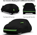 Couverture de voiture pour 2007-2025 Fiat 500/500C/500E Abarth/Nouvelle Fiat 500 (Hatchback/Cabrio/3+1), 210D Poussière de pluie solaire imperméable Snow Protection Couverture de voiture Fiat extérieure