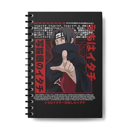 Image of Itachi Uchiha Wiro Journal Notebook | 80 gsm Paper With 350GSM Hard Cover | Unruled | Pages - 160 | A5 Size | Wiro Binding | Versatile for School, Home & Office