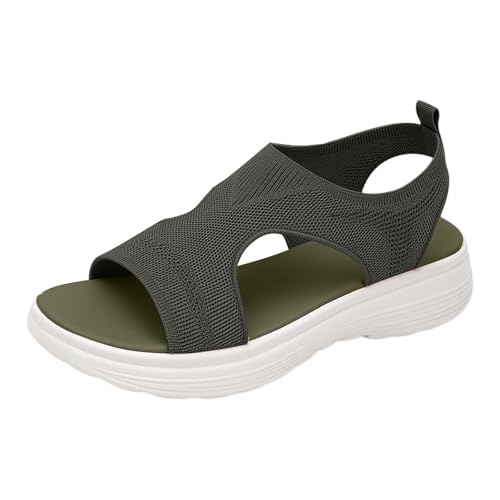 RUIRUILICO OrthopäDische Sandalen Damen Sommerschuhe Elegant Weiche Sportsandalen Bequem Waschbare Barfuss Schuhe Plateausandalen Offene Sommer Schuhe Outdoor Casual Wassersandalen