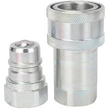 POCREATION Hydraulic Quick Connect Couplers, 1in NPT, Hardened Steel, 4000PSI, 24GPM