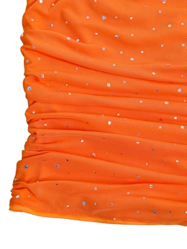 Image of Floerns Women's Rhinestone Sleeveless Bandeau Party Corset Strapless Tube Sequin Top