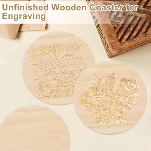 Dessous de verre ronds en bois pour travaux manuels d'artisanat d'art de 10 cm - 5