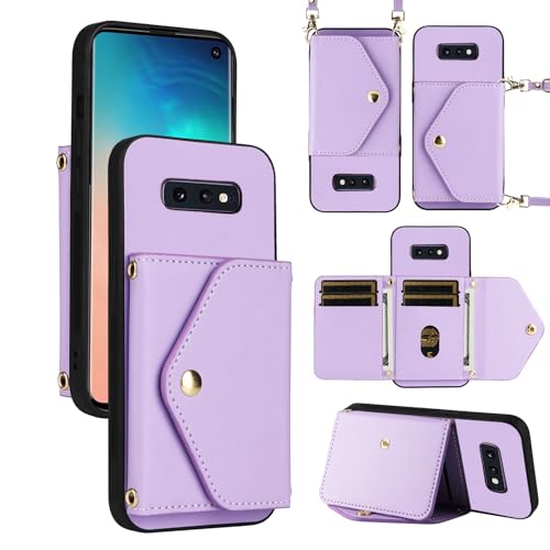 Étui portefeuille Samsung S10e en cuir mince avec porte-cartes