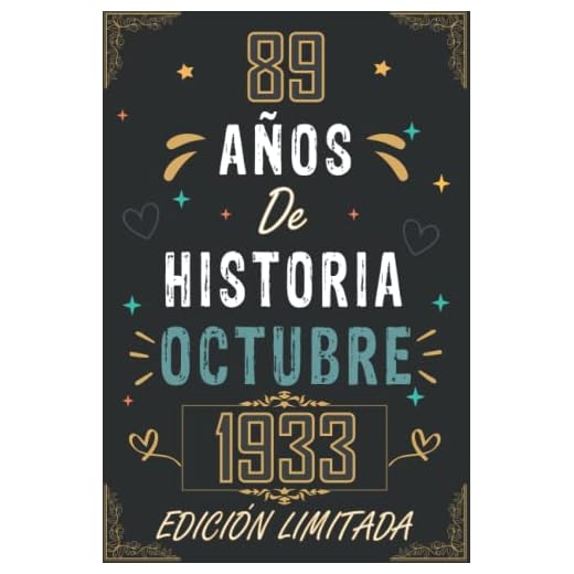 CUADERNO, 89 AÑOS DE HISTORIA OCTUBRE 1933 EDICIÓN LIMITADA: Regalo de 89 cumpleaños para mujeres y hombres, ideas de 89 cumpleaños... un ... regalo de 89 cumpleaños para él/ella.