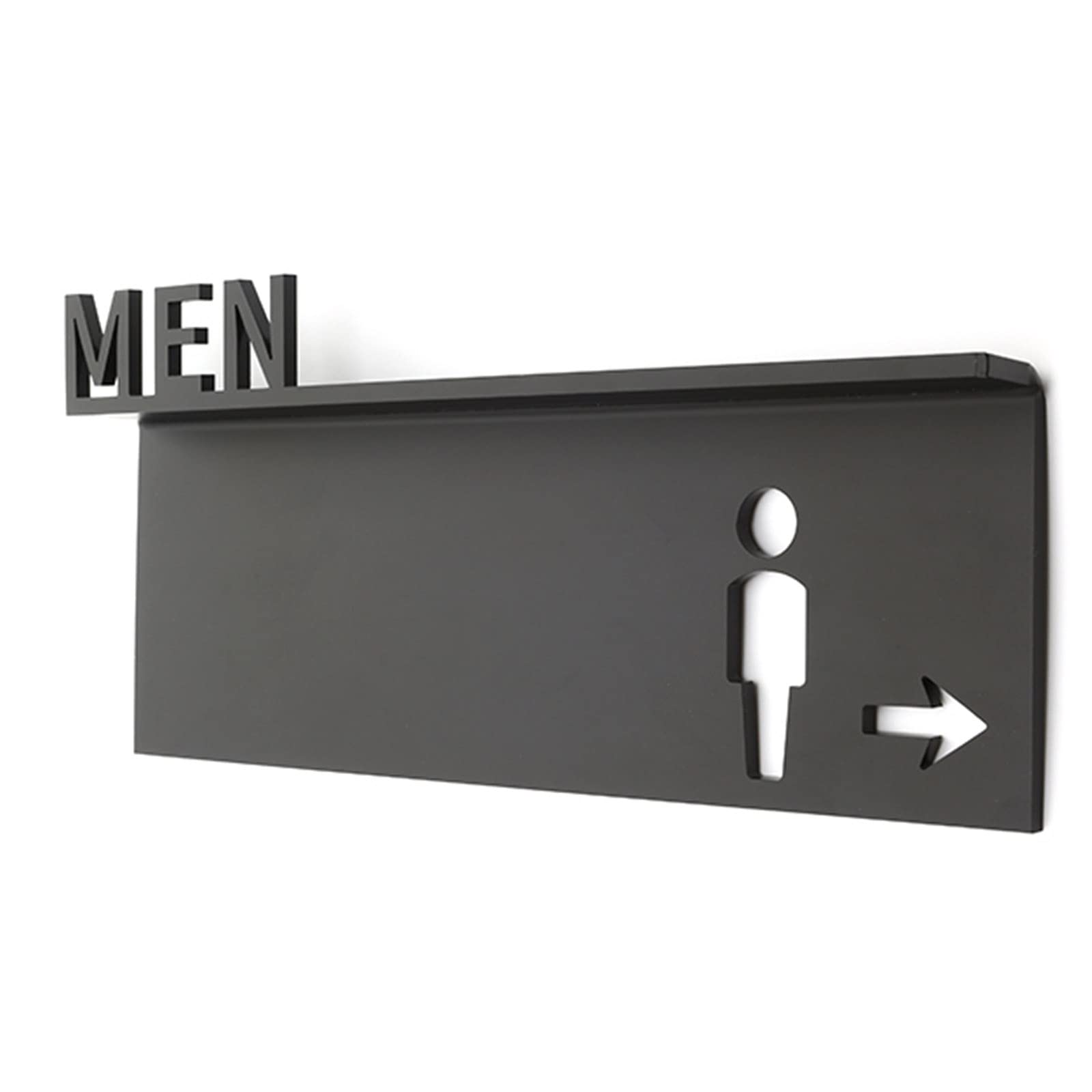 VNVFJKLO restroom sign, Acrylic Men and Women Toilet Identification Signs with Arrow, 3D Raised Icons, Bathroom Door for Offices, Businesses, and Restaurants(B)