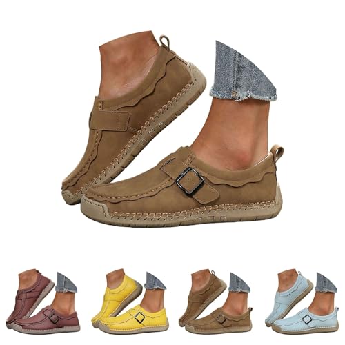 Mocasines retro de mujer con correa de hebilla: calzado plano casual para diario y compras 5