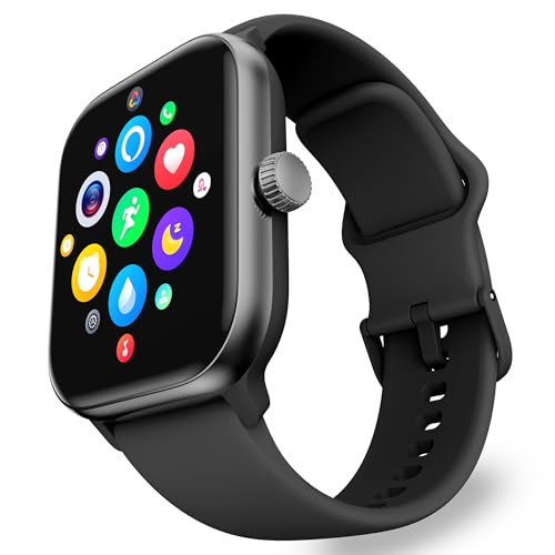 Image of OCTANDRA Pulse 2 VeryFit 1.85 inch AMOLED Smart Watch - Bluetooth Answer Call Alexa Body Energy Heart Rate Oxygen Saturation Sleep Monitor Step Tracker - IP68 Fitness Watches for Men Women (GTX10) (Black)