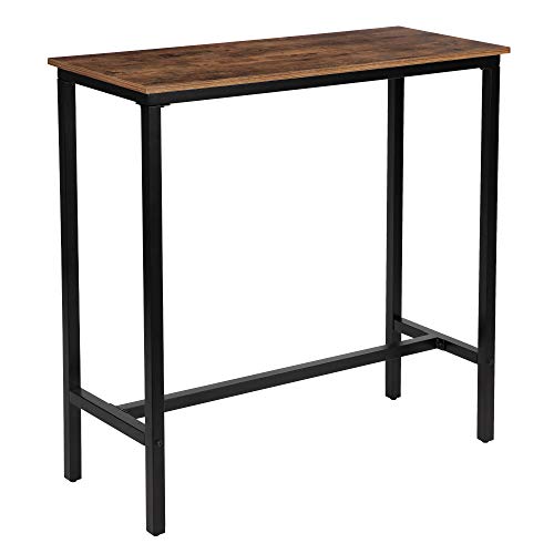 KOZYSPHERE 39.5â€ Pub Bar Table with Metal Frame, Pub Height Table Bistro Table Mini-Buffet Table Stand Desk Entry Way Table for Dining Room,Living Room (Indoor USE ONLY)