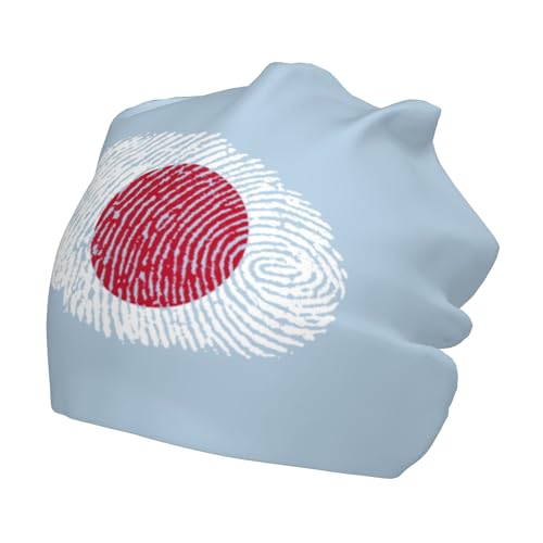 Japan DNA Fingerprint Children Hip Hop Knitted Hat Kids Elastic Leisure Knit Cap Warm Sleep Beanies Black