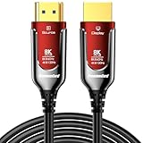 PREMIUMCORD 8K Cavo in Fibra Ottica HDMI 2.1, Velocità Ultra Elevata 48 Gbit/s, 3D, EDID, ARC, HDR, Risoluzione 8K@60Hz 4320p, 4K@240Hz, Compatibile con PS5, Xbox Series X, PC, TV, Placcato Oro, 20 m