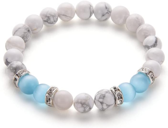 Pingyongchang 2pcs Natural Crystal Bracelet for Women Men Anxiety Beaded Stretch Bracelets Jewelry Healing Stone Crystal Bracelet Stress Relief Yoga Beads Chakra Bracelets - Image 6