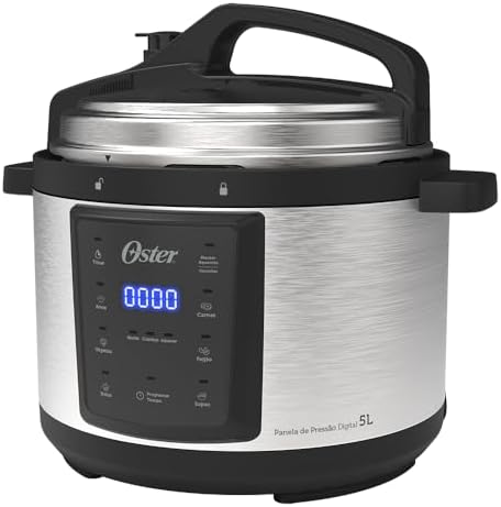 Panela de Pressão Elétrica Oster, Digital, 5L, 110V, Inox/Preta, 900W, OPAN920 Menor preço em Panela de Pressão Elétrica Oster, Digital, 5L, 110V, Inox/Preta, 900W, OPAN920