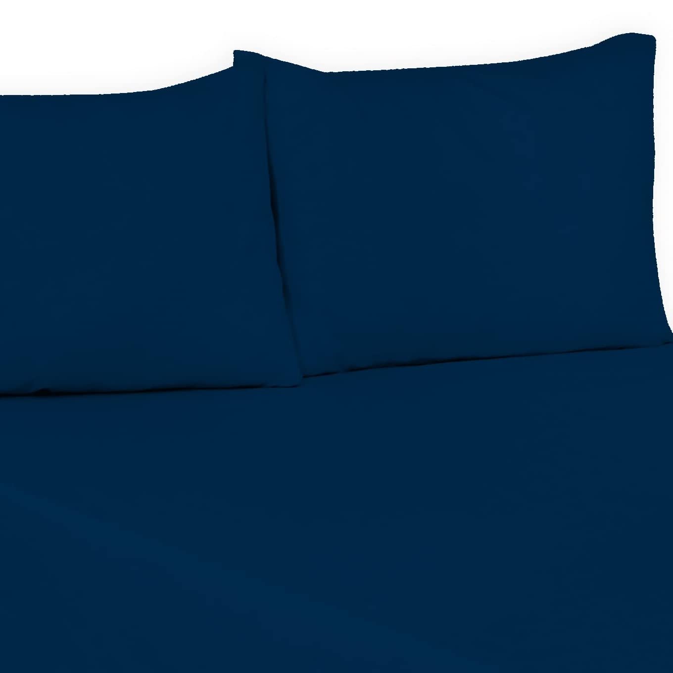 Polycotton Plain Dyed Flat Bed Sheets Luxury Quality Soft Easy Care Flat sheets in Single, Double, King, Super King size (Royal Blue, Super King: (256cm X 304cm) Approx.)