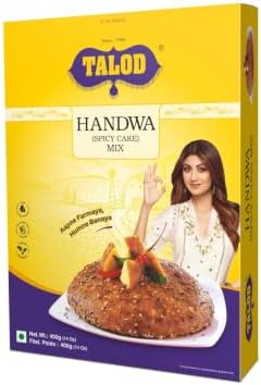 Talod Handwa Flour - 400g x Pack of 2 | Instant Gujarati Handvo Mix (Spicy Cake) | 100% Vegetarian | Easy & Quick Homemade Snack | Crispy Outside, Soft Inside Ready-to-Cook Traditional Quick Breakfast Premix