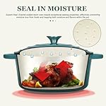 Overmont Enameled Cast Iron Dutch Oven - 7QT Pot with Lid Cookbook & Cotton Potholders - Heavy-Duty Cookware for Braising, Stews, Roasting, Bread Baking bottle green - Image 2