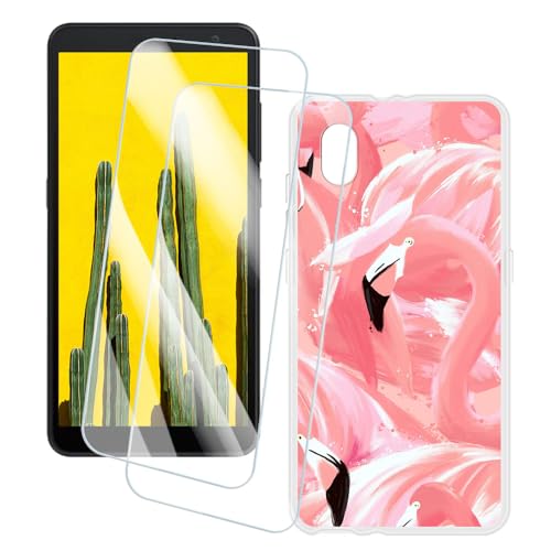 OAGELIM 2�Z�b�g �X�N���[���v���e�N�^�[ + �P�[�X TCL L7 5102K (5.5 �C���`) �Ƃ̌݊������� �A�[�e�B�X�e�B�b�N�J�X�^���v�����g�J�o�[�Ƌ����K���X�t�B���� �X�N���b�`�h�~ (�t���~���S)