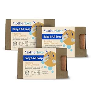Motherlove Baby & All Soap (3 pack) Gentle Castile Soap Made with Organic Ingredients - Soothing Sweet Oatmeal