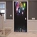Produktbild Türtapete selbstklebend Tür Poster - Blumenkreativität der schwarzen Nacht 90x210cm - Fototapete Türfolie Poster Tapete Wasserdichtes PVC-Wandgemälde Schlafzimmer Wohnzimmer Tür Dekoration