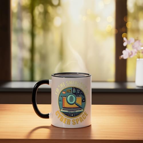Taza de cerámica para informática forense negra/blanca miniatura 3