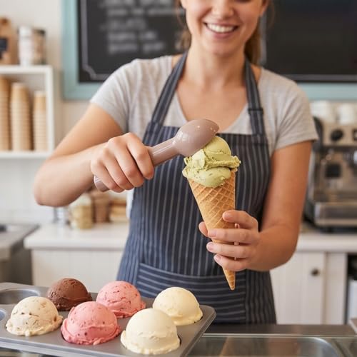 Ice Cream Scoop,7 * 1.2 Inch Nonstick Anti-Freeze Ergonomic Heavy Duty Plastic Spoons,Durable Sturdy Solid Ice Cream Spoons for Fruits Watermelon Yogurt Melon Ball Sorbet Kitchen Tool,Pink - image 5