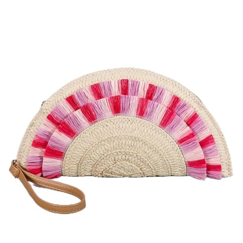 Sac de plage bohème en paille tressée pour les vacances et mariages