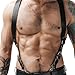 GKLWEJ Herren Leder Harness, Body Sex Punk Brust, Rave Outfit, Gay Unterwäsche, Clubwear, Gladiator Kostüm, Sklave Bandage, Verstellbar
